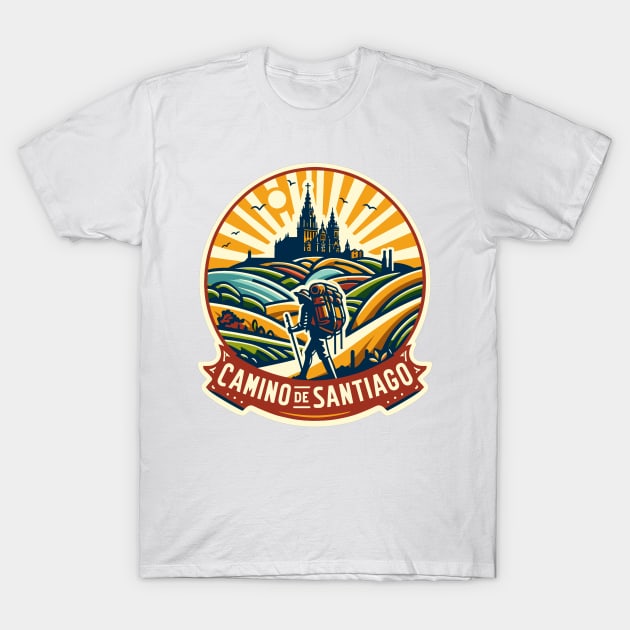 Buen Camino! El Camino de Santiago de Compostela - The Way of Saint James - Peregrino Pilgrim - Camino Frances Ingles Primitivo, Shirt, Hoodie, Mug, Tote, Sticker, Souvenir, etc T-Shirt by cloudhiker